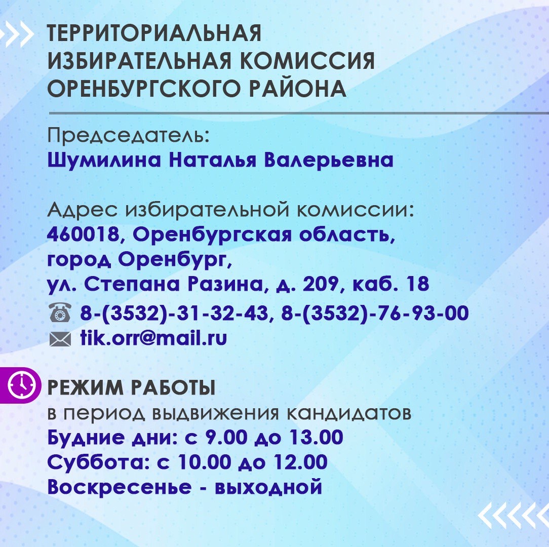 Территориальная избирательная комиссия Оренб. р-на